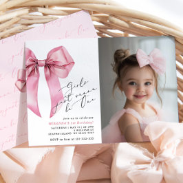 Invitación Los Chicas de Pink Bow solo quieren ser cumpleaños