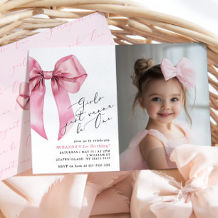 Invitación Los Chicas de Pink Bow solo quieren ser cumpleaños