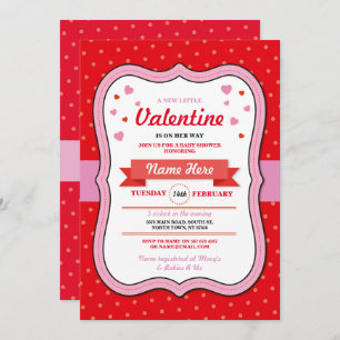 Invitación Los Chicas de San Valentín Baby Shower aman los co