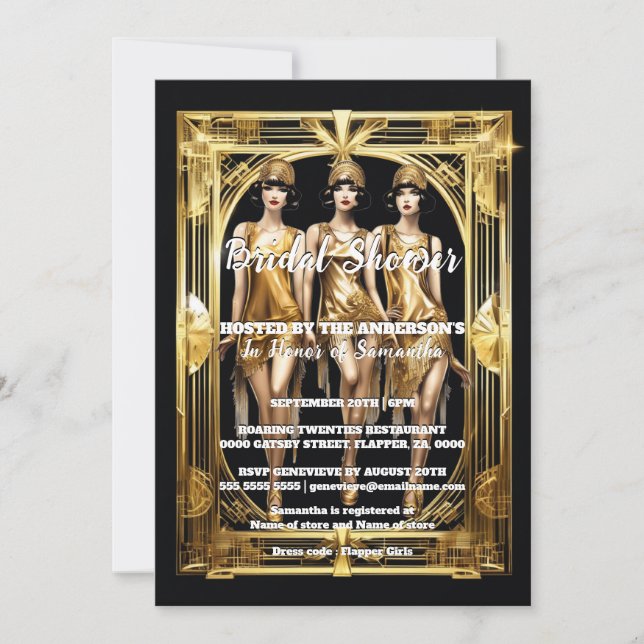 Invitación Los chicas del Flapper hablan sobre el tema de las (Anverso)