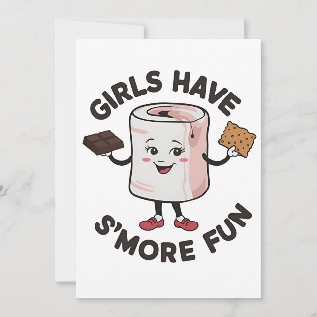 Invitación Los chicas tienen más diversión al acampar al aire (Anverso)