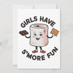 Invitación Los chicas tienen más diversión al acampar al aire