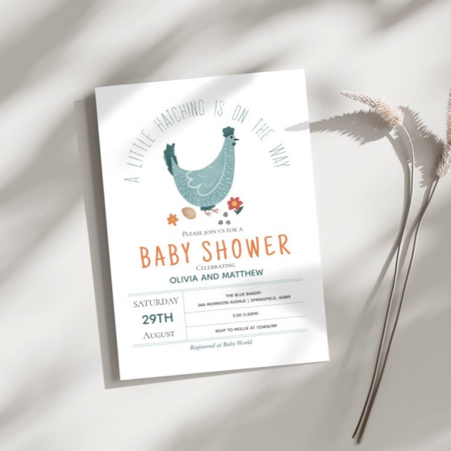 Invitación Los chicos adoran el Baby Shower moderno de pollo  (Subido por el creador)