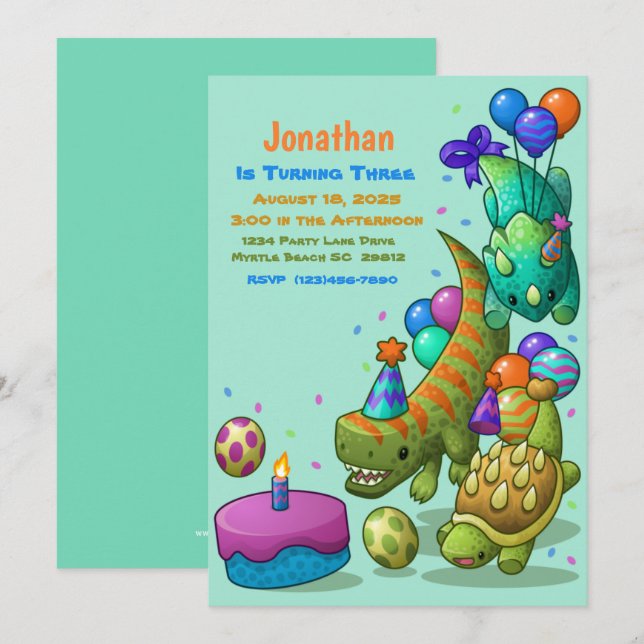 Invitación Los chicos adoran la fiesta de cumpleaños de la to (Anverso / Reverso)