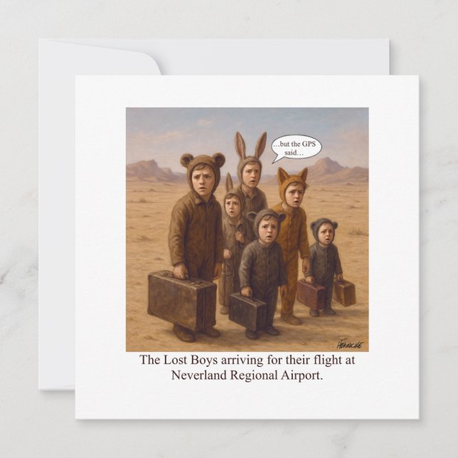 Invitación Los chicos perdidos llegan para su vuelo (Anverso)