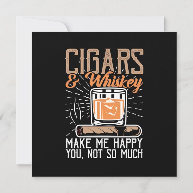 Invitación Los Cigarros Y Whiskey Me Hacen Feliz (Anverso)