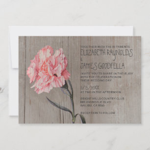 Invitación Los claveles rusos invitan a bodas