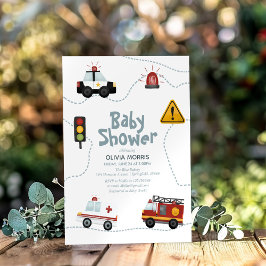 Invitación Los coches de niño pequeño son un Baby Shower mode