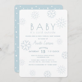 Invitación Los copos de nieve beben su Baby Shower virtual az