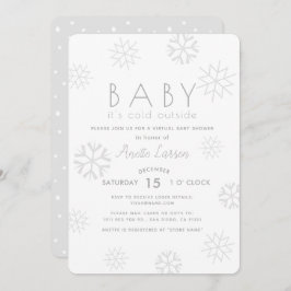 Invitación Los copos de nieve beben su frio Baby Shower virtu