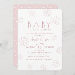 Invitación Los copos de nieve beben su frío fuera del Baby Sh