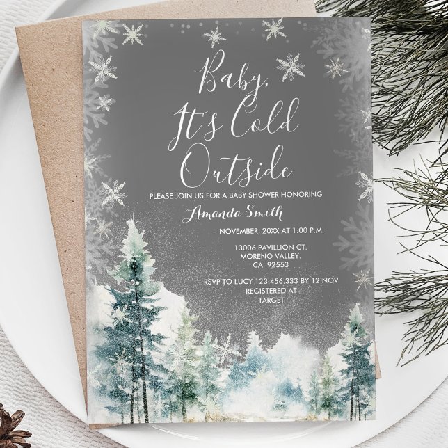 Invitación Los copos de nieve blancos en invierno se enfrían  (Subido por el creador)