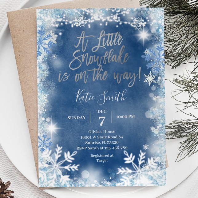 Invitación Los copos de nieve de plata azul están en camino a (Subido por el creador)