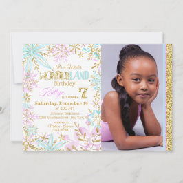 Invitación Los copos de nieve del país de las maravillas de i