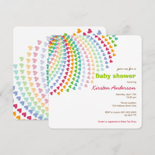 Invitación Los corazones del arco iris que la diversión