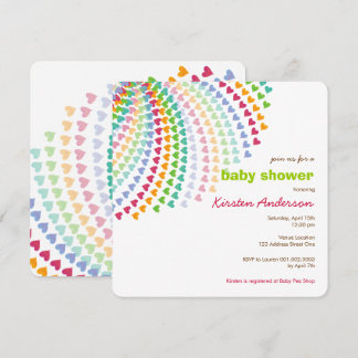 Invitación Los corazones del arco iris que la diversión