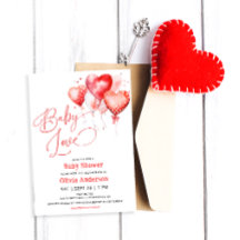 Los corazones rojos bebés aman el Baby Shower de S