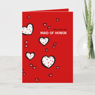 Invitación Los corazones rojos sean mi empleada de honor