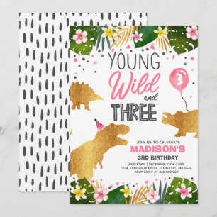 Invitación Los Cumpleaños De Los Dinosaurios Invitan A Wild Y