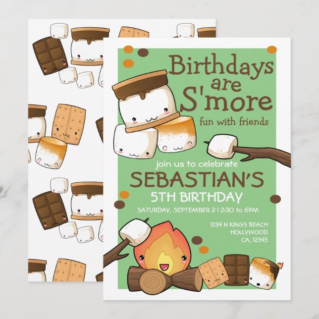 Invitación Los cumpleaños son más divertidos con los amigos m (Anverso / Reverso)