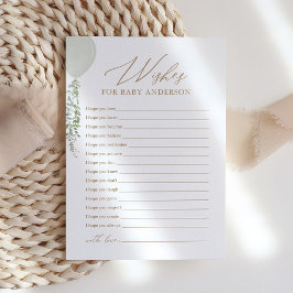 Invitación Los deseos de Baby Shower de los globos salados pa