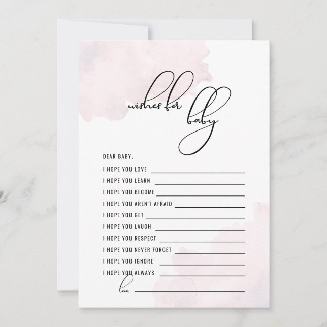 Invitación Los deseos de Baby Shower para el bebé (Anverso)