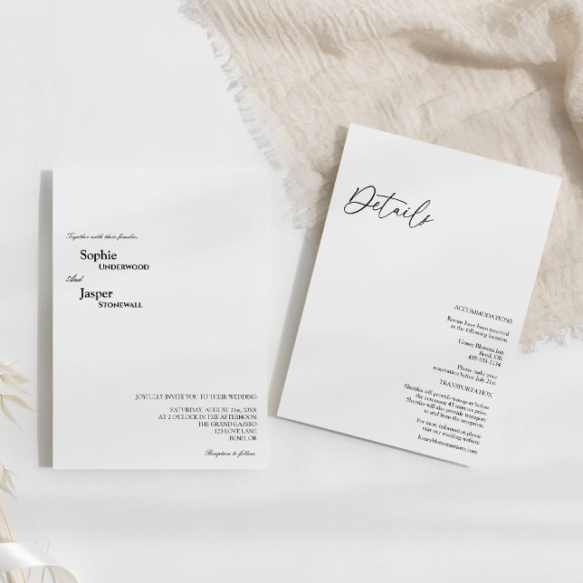 Invitación Los detalles clásicos modernos en un solo Boda (Subido por el creador)
