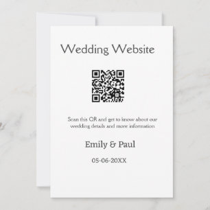 Invitación Los detalles del sitio web del boda scan QR añaden