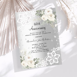 Invitación Los diamantes plateados lujo 60 años de boda