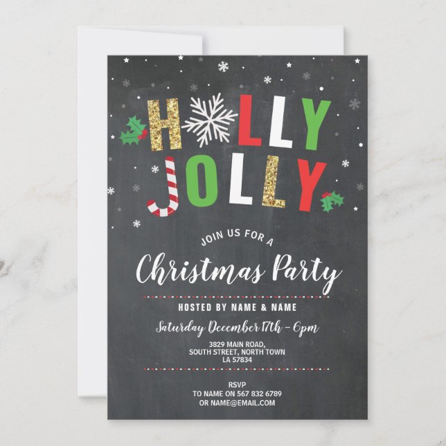 Invitación Los días de fiesta alegres de la fiesta de Navidad (Anverso)