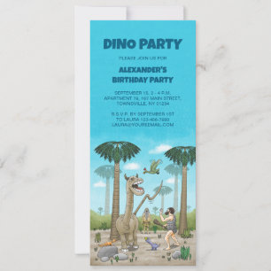 Invitación Los dinosaurios cumplen la Edad de Piedra