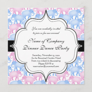 Invitación Los elefantes Baby Shower o el género revelan