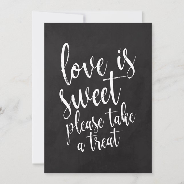 Invitación Los favores de boda de pizarra Amor es Dulce (Anverso)