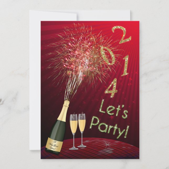 Invitación Los fuegos artificiales de Noche Vieja nos dejaron (Anverso)