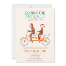 Los gemelos Baby Shower cute el doble problema de 