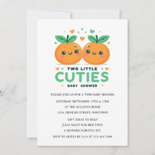 Invitación Los gemelos Baby Shower Dos pequeñas ciudades está