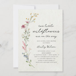 Invitación Los gemelos Boho Little Wildflower Baby Shower