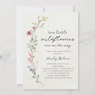 Invitación Los gemelos Boho Little Wildflower Baby Shower