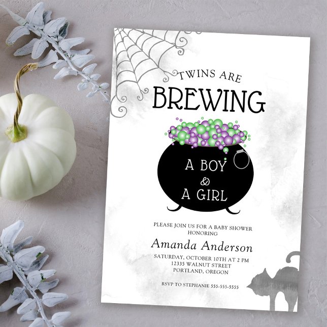 Invitación Los gemelos están preparando Baby Shower de Hallow (Subido por el creador)