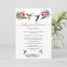 Invitación Los gemelos Hummingbirds Protea Baby en Bloom