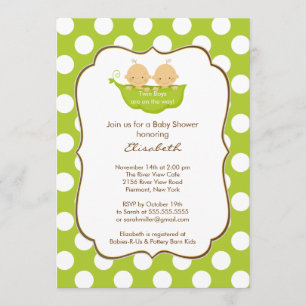 Invitación Los gemelos invitan a Baby Shower a un pequeño poz