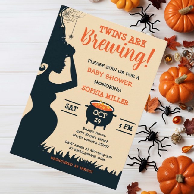 Invitación ¡Los gemelos se están preparando! Halloween Witch  (Subido por el creador)