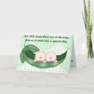 Invitación Los gemelos verdes de la comida de Baby Shower en