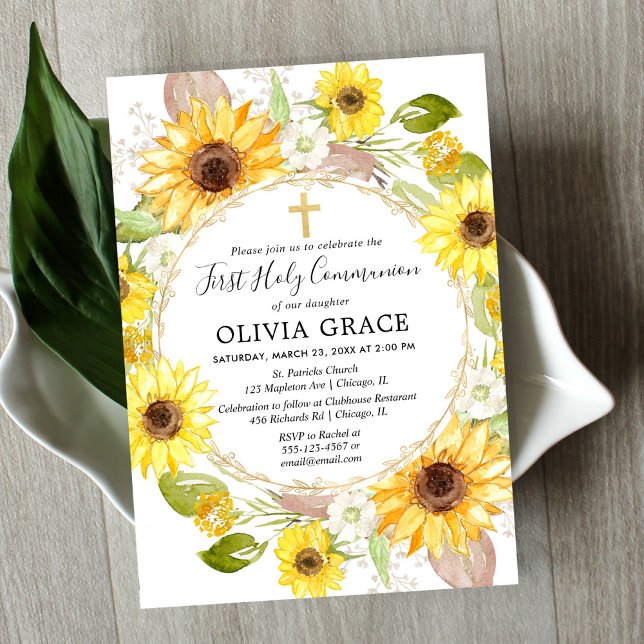 Invitación Los girasoles amarillos son la primera comunión sa (Subido por el creador)