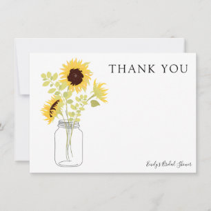 Invitación Los girasoles en Mason Jar Gracias