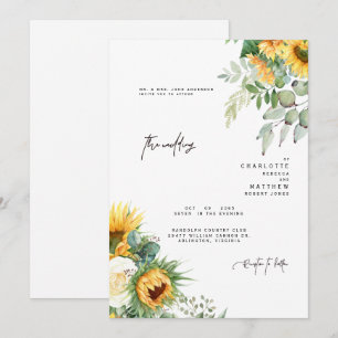 Invitación Los girasoles modernos en padres de vegetación flo