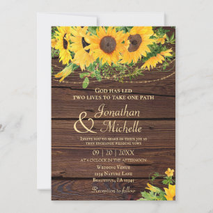 Invitación Los girasoles rusos iluminan a Boda cristiano made