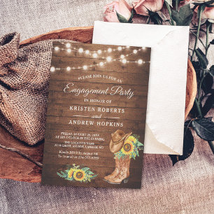 Invitación Los girasoles rusos impulsan la fiesta de compromi