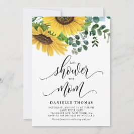 Invitación Los girasoles rusos y el eucalipto caen en Baby Sh