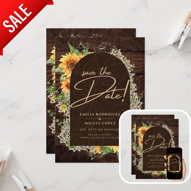 Invitación Los girasoles rusos y la boda de encaje salvan la  (Subido por el creador)